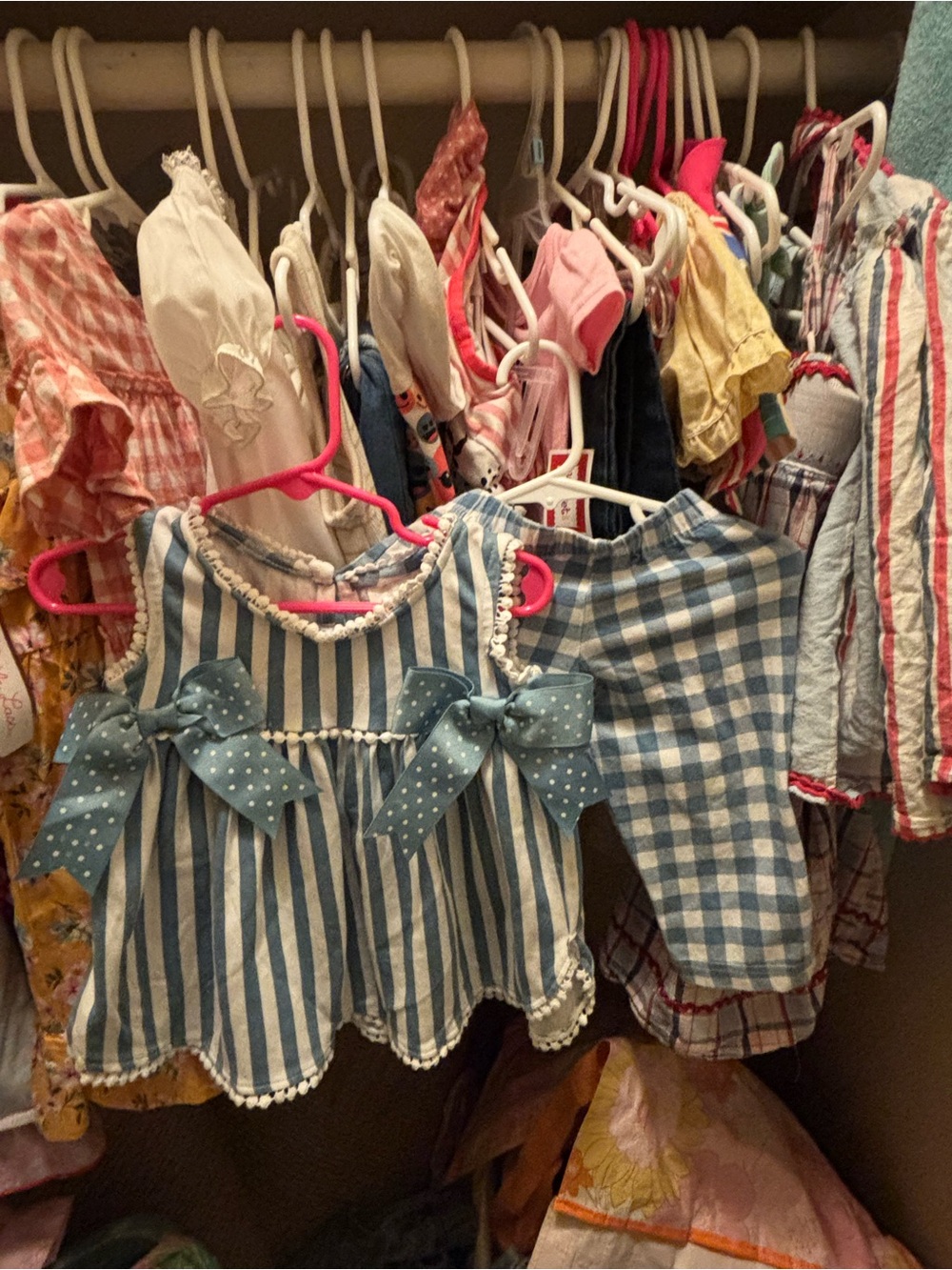 Rare Editions Blue and White Striped Toddler Matching Set